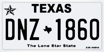 TX license plate DNZ1860