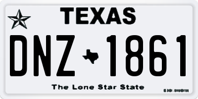 TX license plate DNZ1861