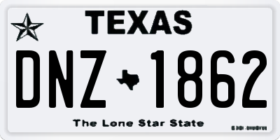 TX license plate DNZ1862