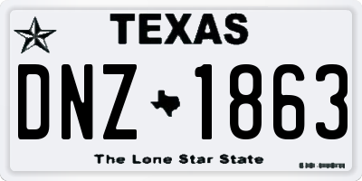 TX license plate DNZ1863
