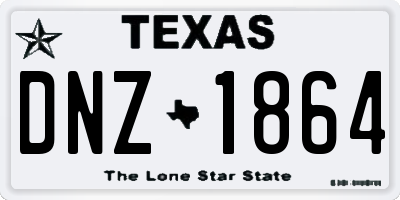 TX license plate DNZ1864