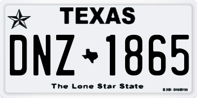 TX license plate DNZ1865