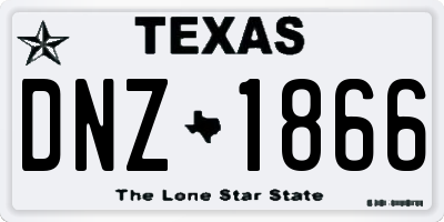 TX license plate DNZ1866