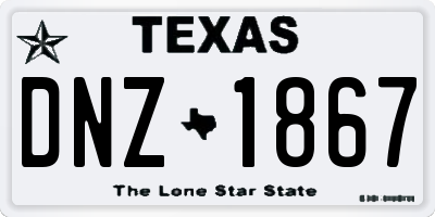 TX license plate DNZ1867