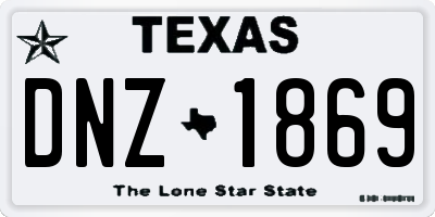 TX license plate DNZ1869