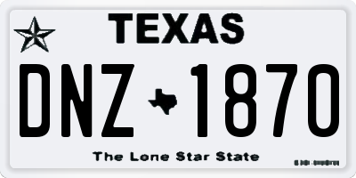 TX license plate DNZ1870