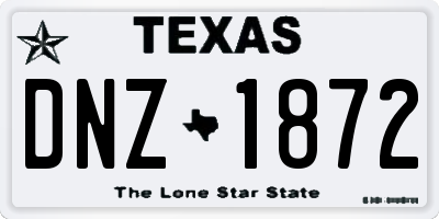 TX license plate DNZ1872