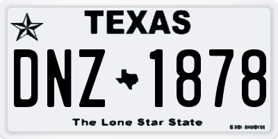 TX license plate DNZ1878