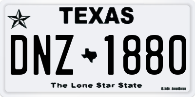 TX license plate DNZ1880