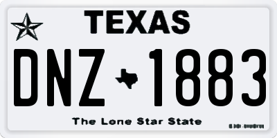 TX license plate DNZ1883