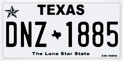 TX license plate DNZ1885