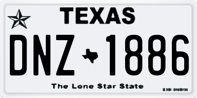 TX license plate DNZ1886