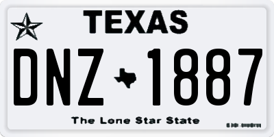 TX license plate DNZ1887
