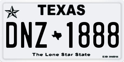 TX license plate DNZ1888