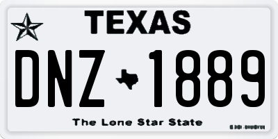 TX license plate DNZ1889