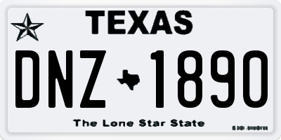 TX license plate DNZ1890