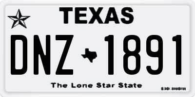TX license plate DNZ1891