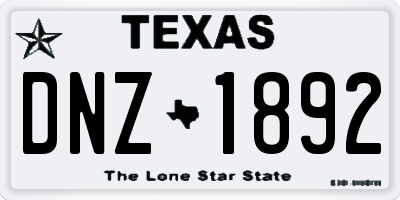TX license plate DNZ1892