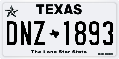 TX license plate DNZ1893
