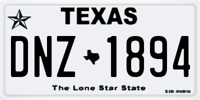 TX license plate DNZ1894