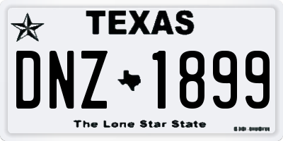 TX license plate DNZ1899