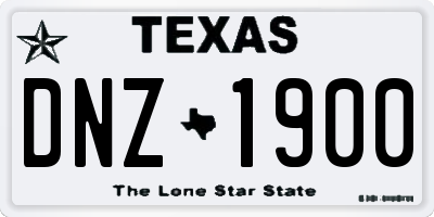 TX license plate DNZ1900