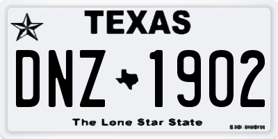 TX license plate DNZ1902