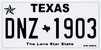 TX license plate DNZ1903