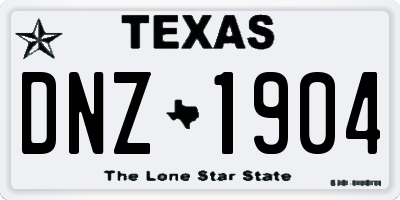TX license plate DNZ1904