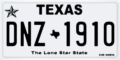 TX license plate DNZ1910