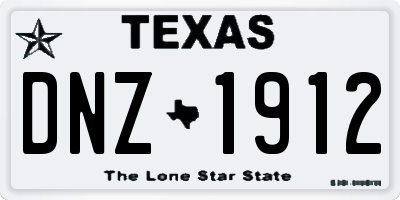 TX license plate DNZ1912