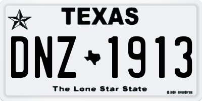 TX license plate DNZ1913