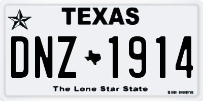 TX license plate DNZ1914