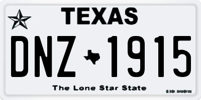 TX license plate DNZ1915