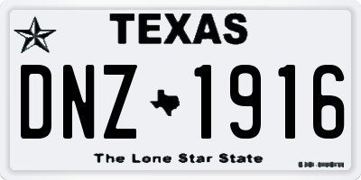TX license plate DNZ1916