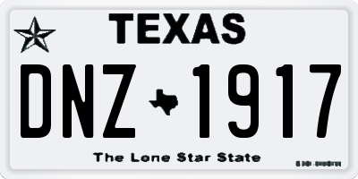 TX license plate DNZ1917