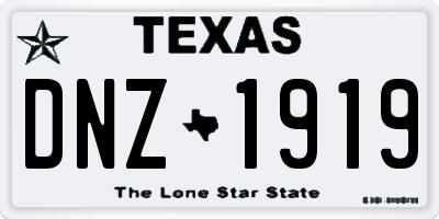 TX license plate DNZ1919