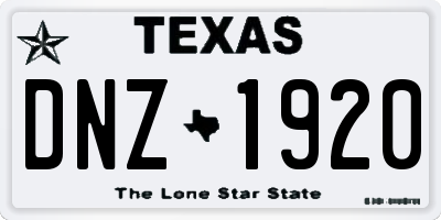TX license plate DNZ1920