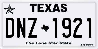 TX license plate DNZ1921