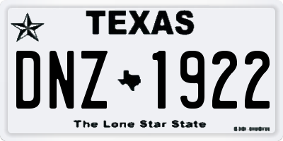 TX license plate DNZ1922