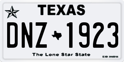 TX license plate DNZ1923