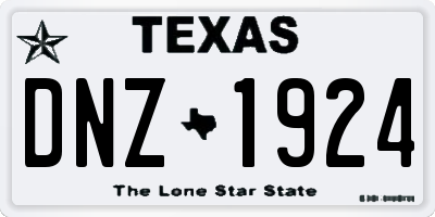 TX license plate DNZ1924