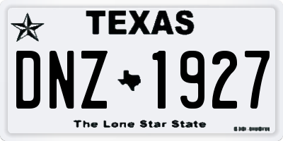 TX license plate DNZ1927