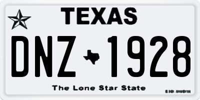 TX license plate DNZ1928