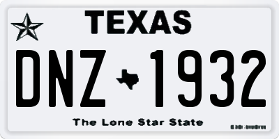 TX license plate DNZ1932