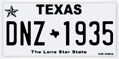 TX license plate DNZ1935