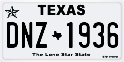 TX license plate DNZ1936