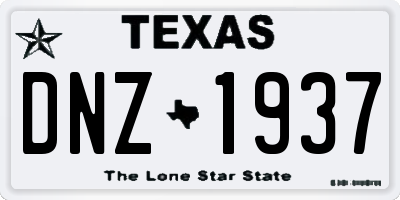TX license plate DNZ1937