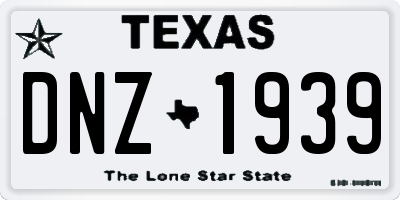 TX license plate DNZ1939