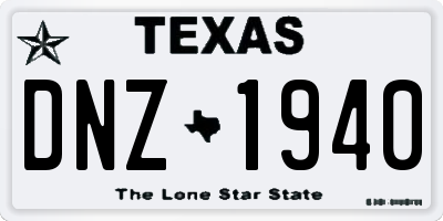 TX license plate DNZ1940
